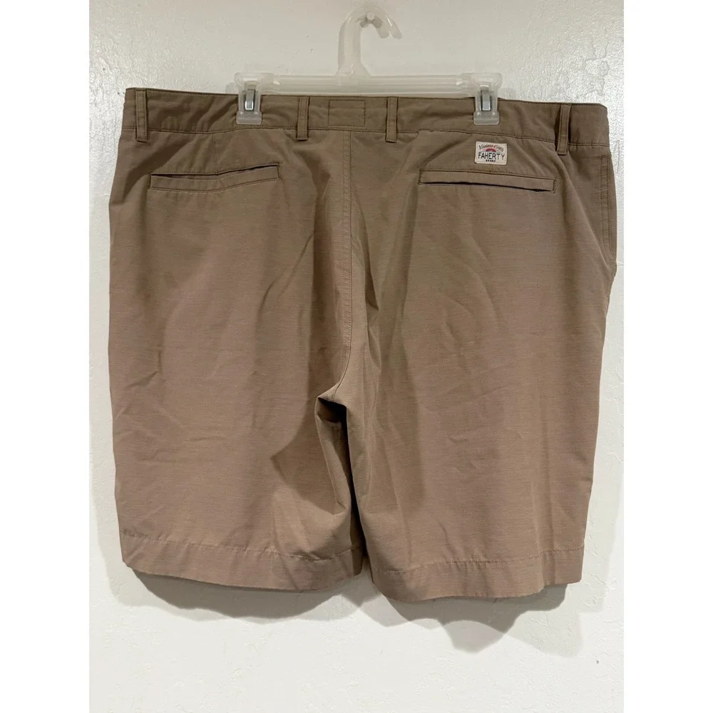 Faherty All Day Shorts Mens 42 Khaki Tan Recycled Stretch MSC0012